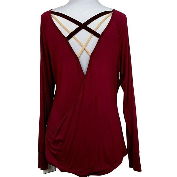 Laundry by Shelli Segal Cranberry Strappy LS Top - Picture 3 of 7